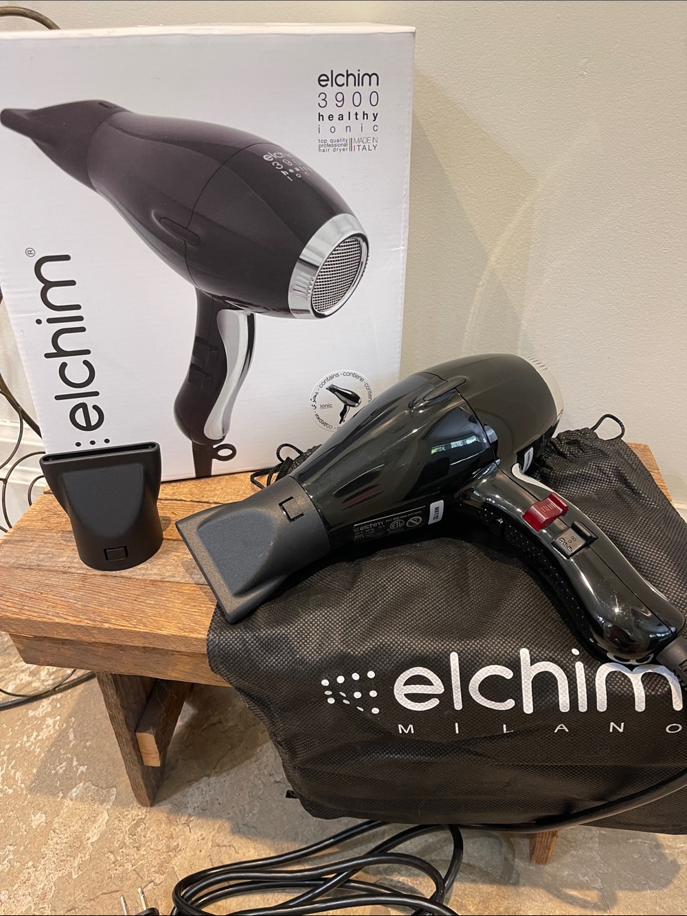 🆕 Elchim 3900 Healthy Ionic Ceramic Hair Dryer, Black/Silver